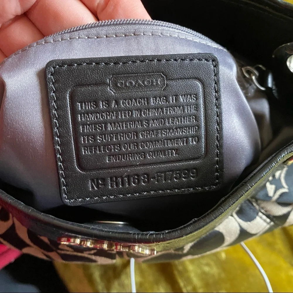 Coach Canvas Logo Crossbody Bag w Leather Details